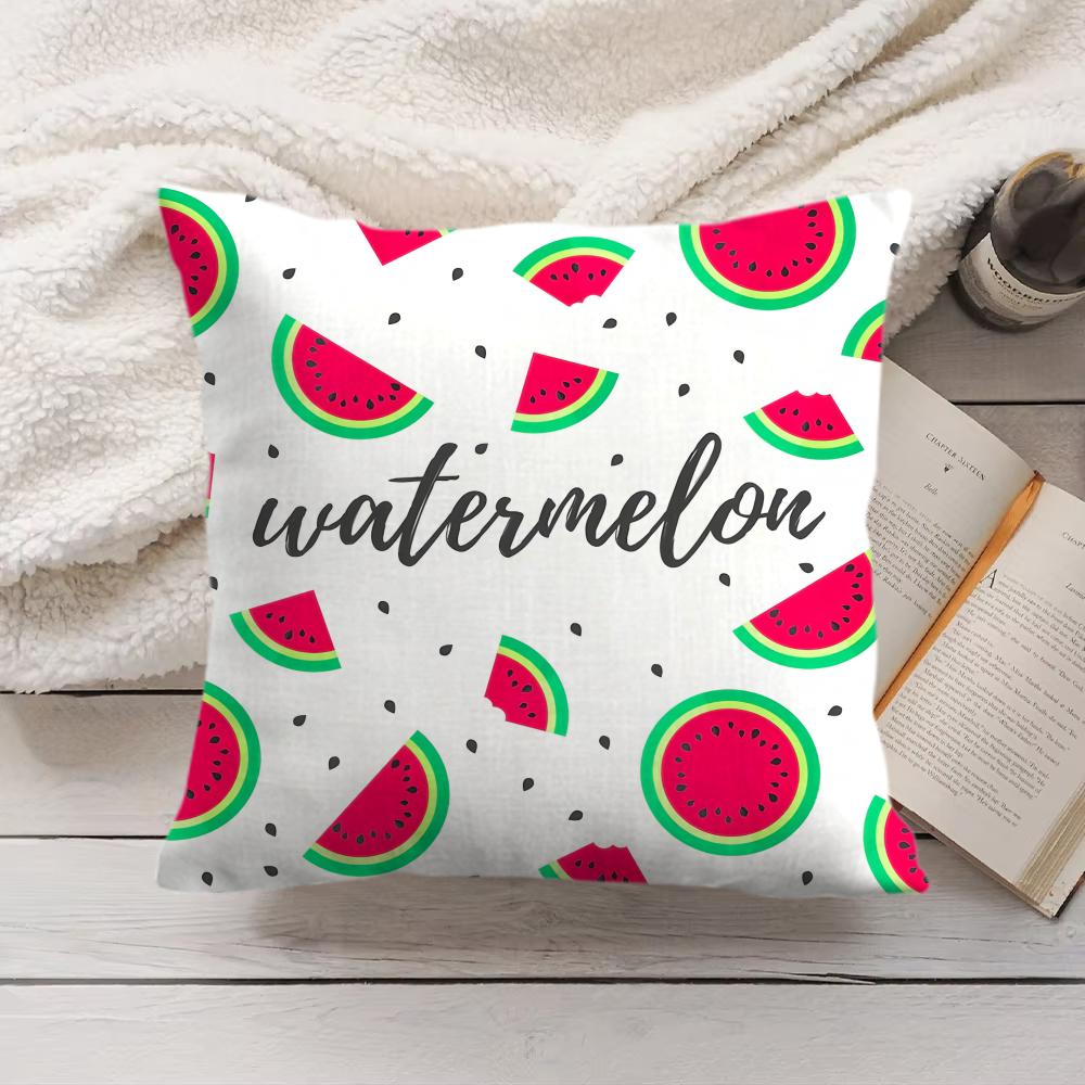 Watermelon Cushion Cover Soft Short Plush Pillow Cover Smooth Cozy Texture Aesthetic Cushion Case Home Decor