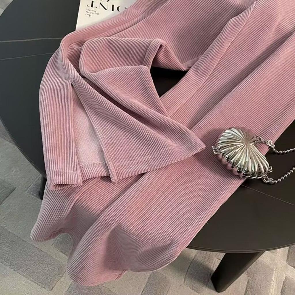 Codzienny, Garnitur sportowy, Damski, Luźny, Krótki, Bluza z kapturem, Rozcięcie, Spodnie z szerokimi nogawkami, Zestaw dwuczęściowy