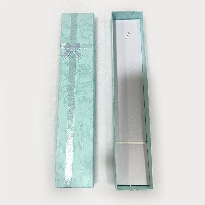 Cross Ribbon Lid & Base Necklace Gift Box with Bow - Jewelry Half-Cover