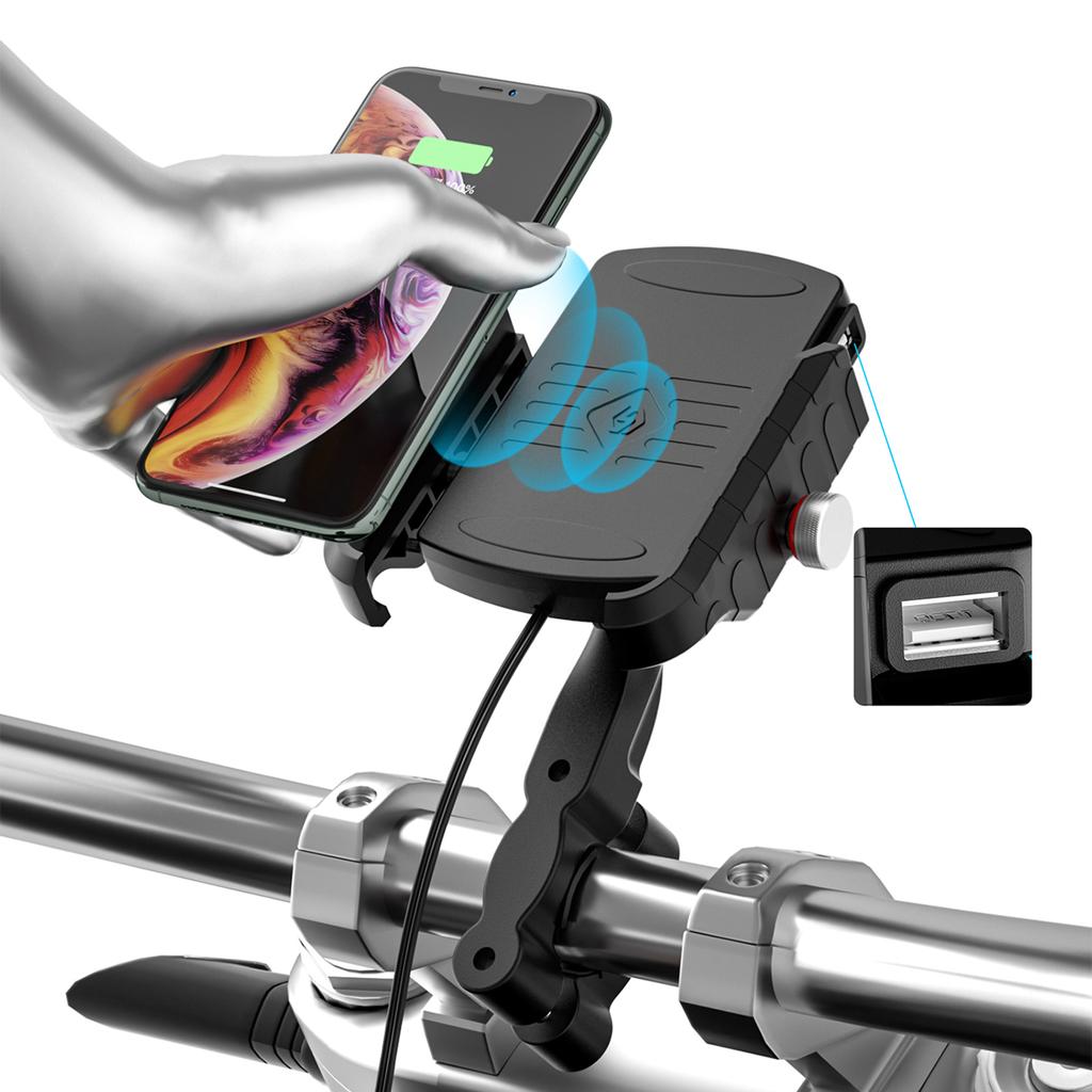 15W Phone Wireless Charge Bracket Extension Bracket Black A For Moto Scooter