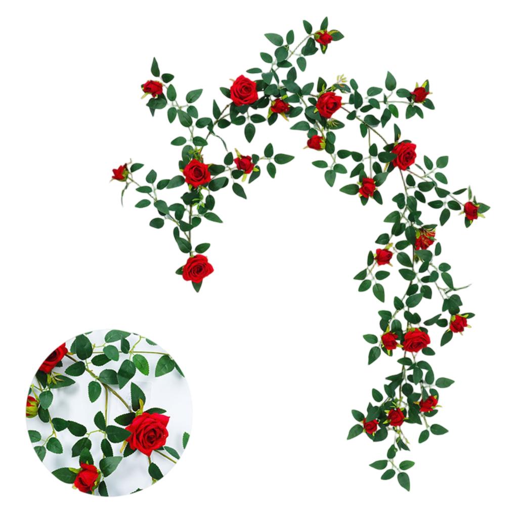 1,8m Umělá květinová girlanda, Falešná květinová girlanda, Plastová květina, Kryt potrubí, Balkonová dekorace