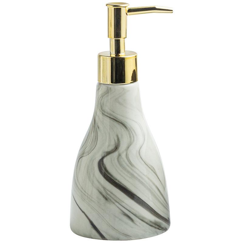 Simple Ink Ceramic Portable Lotion Bottle Bathroom Accessories Shampoo Moisture Bottle Gold Press Soap Dispenser Home Decoration