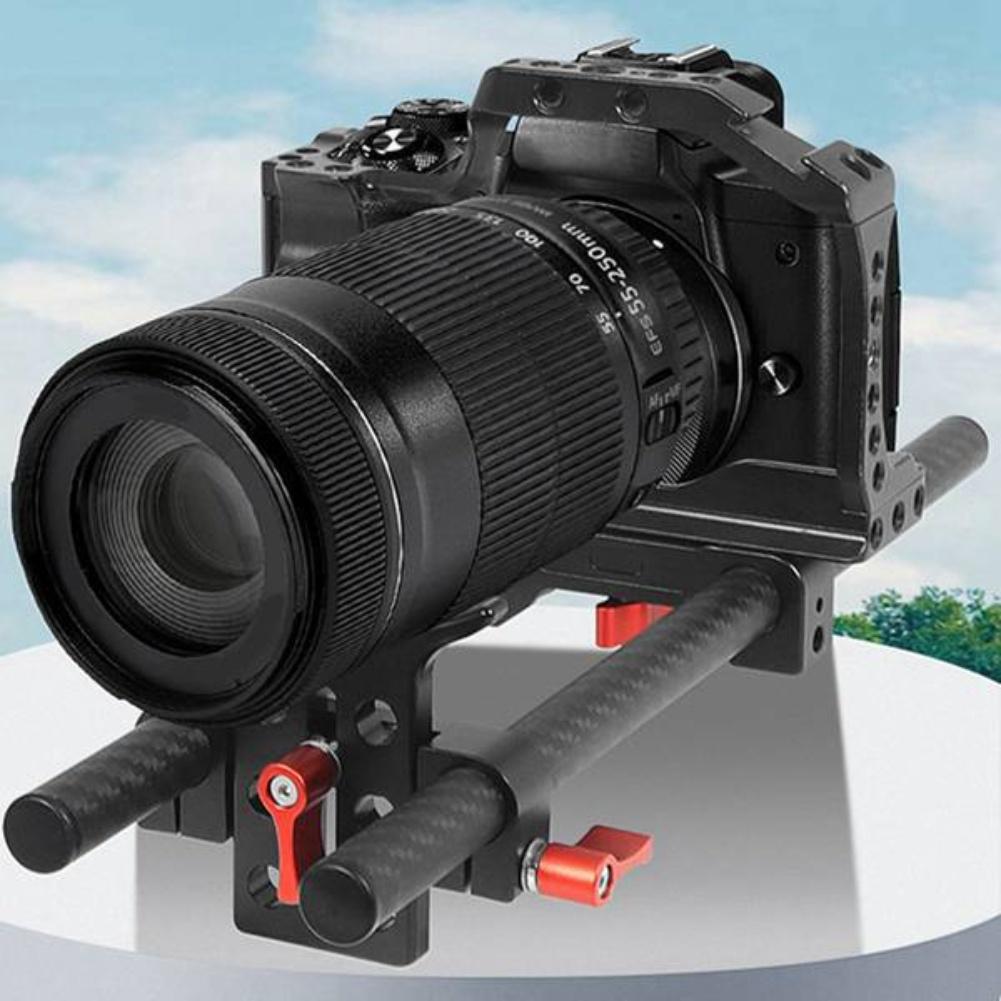 15mm Dual-Hole Tube Clamp Camera Mount For DSLR Cameras With Quick-Release Knob And Photography Slide Rail Support