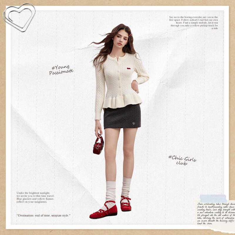 unifree Women's Slim-Fit Bow Embroidered Knit Cardigan