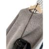 Heavyweight Cashmere Pink Women's Round Neck Long Sleeve Sweater