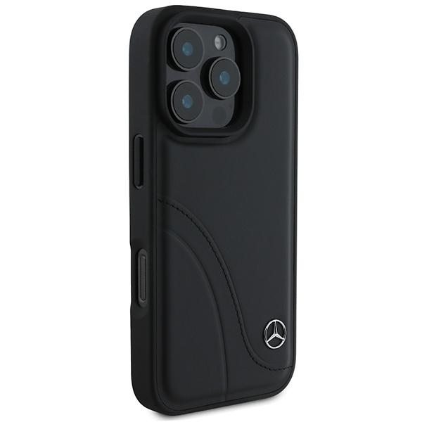 Mercedes Mehcp16X23Rbcsk Iphone 16 Promax 6.9 Czarny/Black Hardcase Mb Curved Stitches Leather
