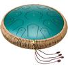 Steel Tongue Drum 14 In 15 Notes Rain Drum for Outside C Major Green