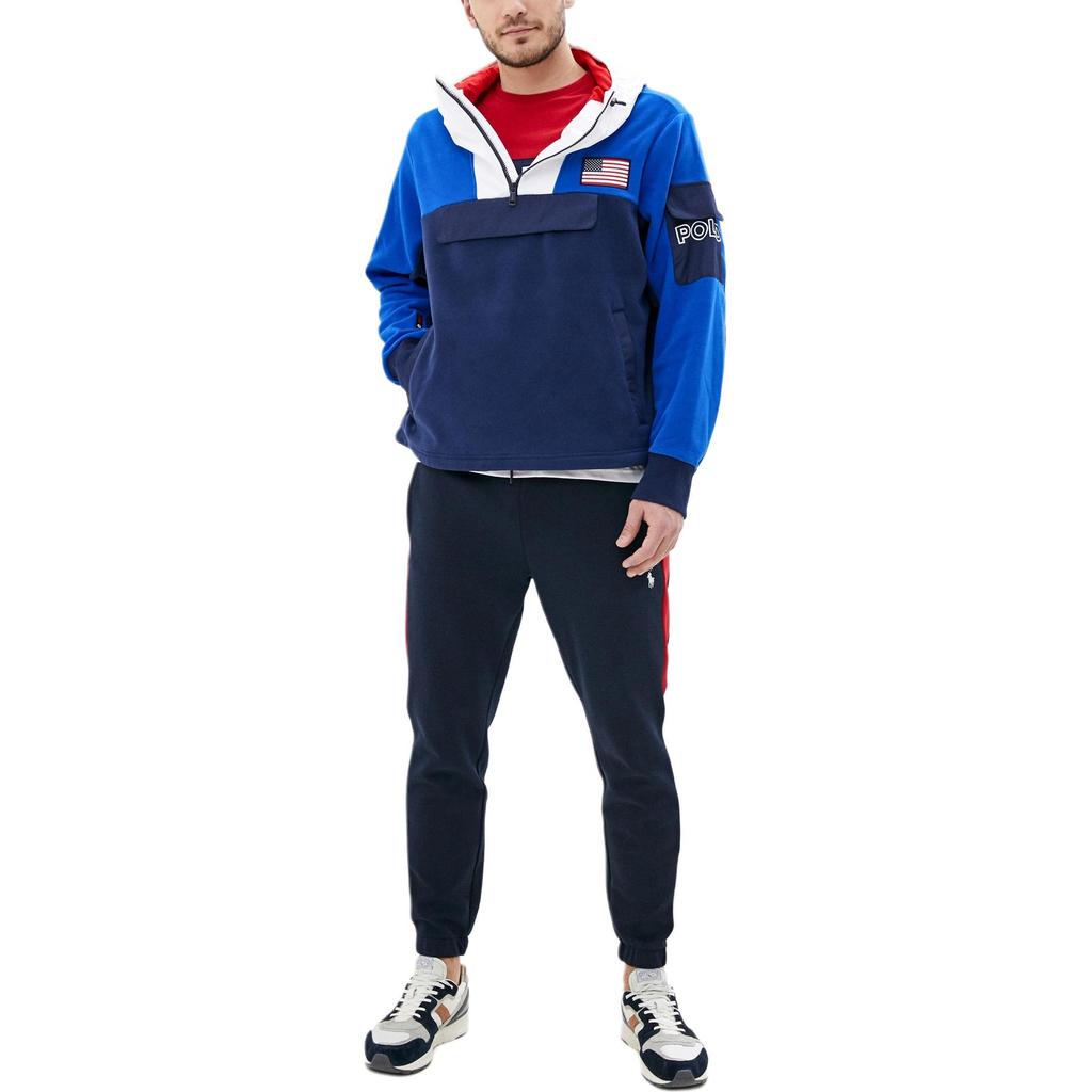 Polo Ralph Lauren Bluza z kapturem i zamkiem 1/2 Wiatrówka z długim rękawem Męska bluza 710780344-001