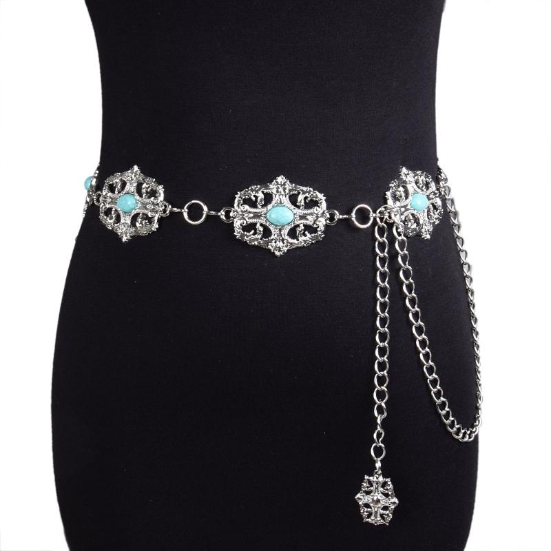 Adjustable Hollow Metal Waist Chain for Women Girls Elegant Baroque Style Belt Accessory Lightweight 60-90cm Length