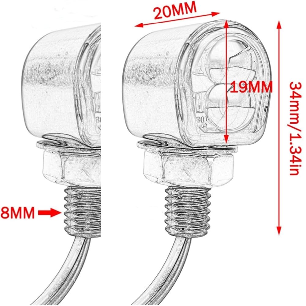 Motorcycle Turn Signal, LED, Ultra Small, Set of 2, High Visibility, Ultra Brightness, Waterproof,