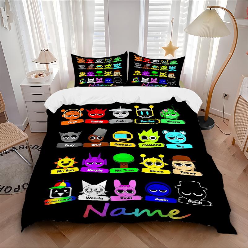 Custom Textile Colorful Heads Bedding 3 Piece Set HD Print Duvet Cover Pillowcases for Teens Adult Bedroom Decoration