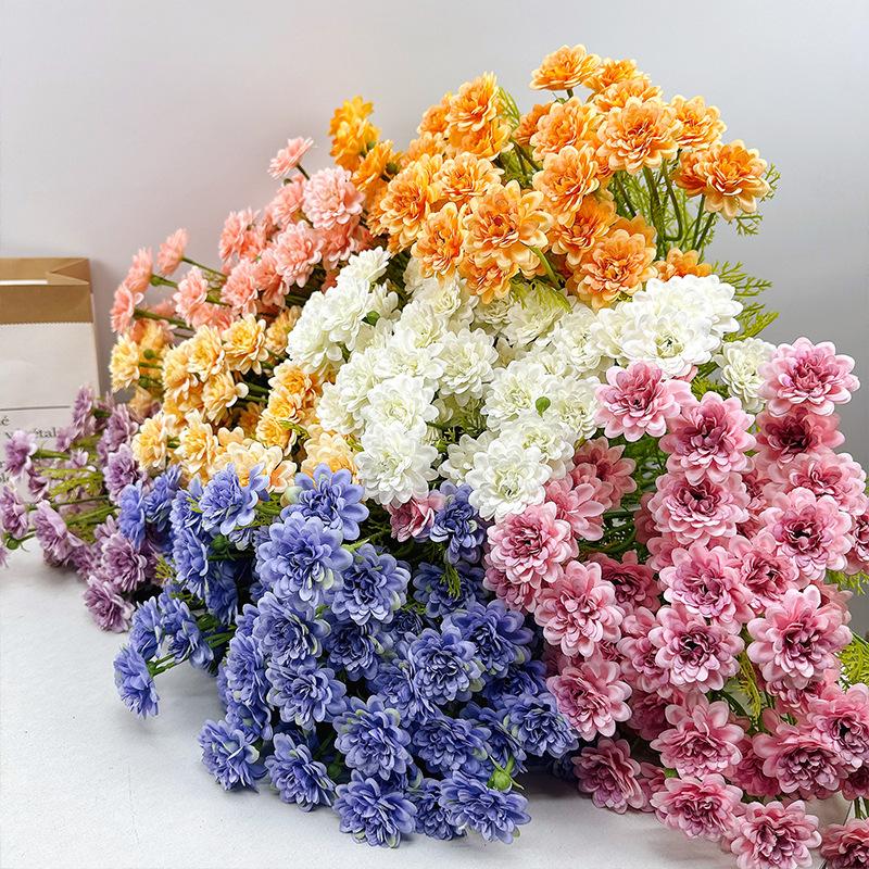 48cm Artificial Silk Daisy Flowers Bouquet for Wedding Party Garden Decoratio Home DIY Bridal Silk Fake Flower Arrangement Decor