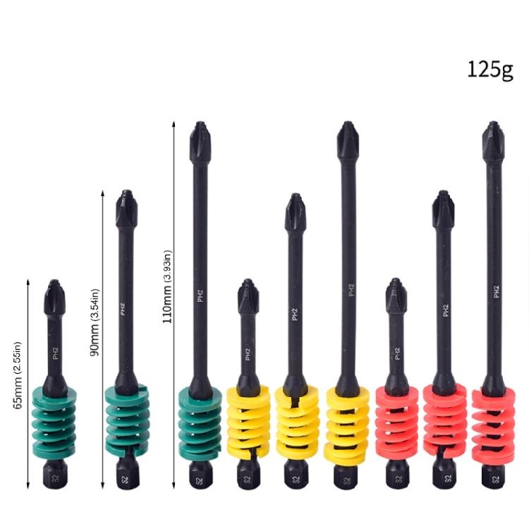 3-teiliges Set mit selbstlösenden Schraubendreherbits Gezahnte Kante Anti-Rutsch-Design Hochfeste magnetische Stahlwelle 65/90/110mm