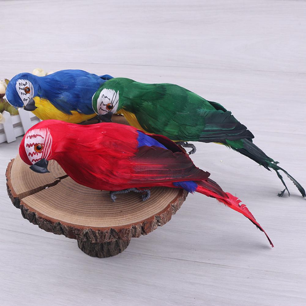 LARGE HANDCRAFTED ULTRA LIGHTWEIGHT PARROT WITH REAL FEATHERS//BENDABLE FEET!