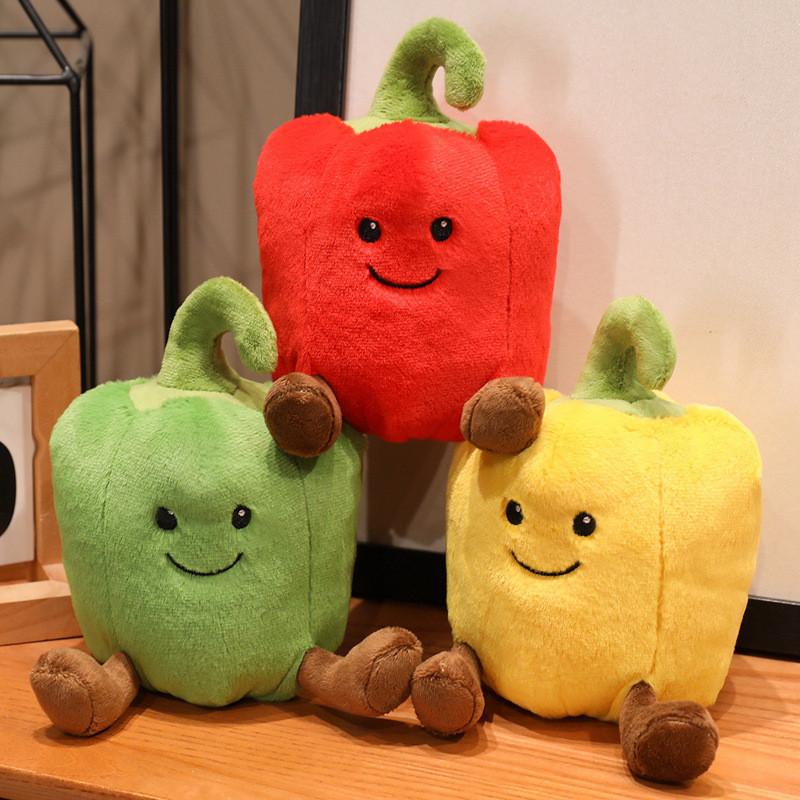 Kreatives Plüschtier mit Paprika-Motiv und kurzem Plüsch für die Kinderzimmerdekoration