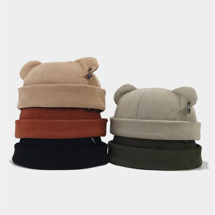 Japanische Bärenohren Mützen Hut für Hiphop-Enthusiasten Nicht verformbar Verdickt Warme Beanie-Mütze für Winter Herbst Erwachsene Unisex