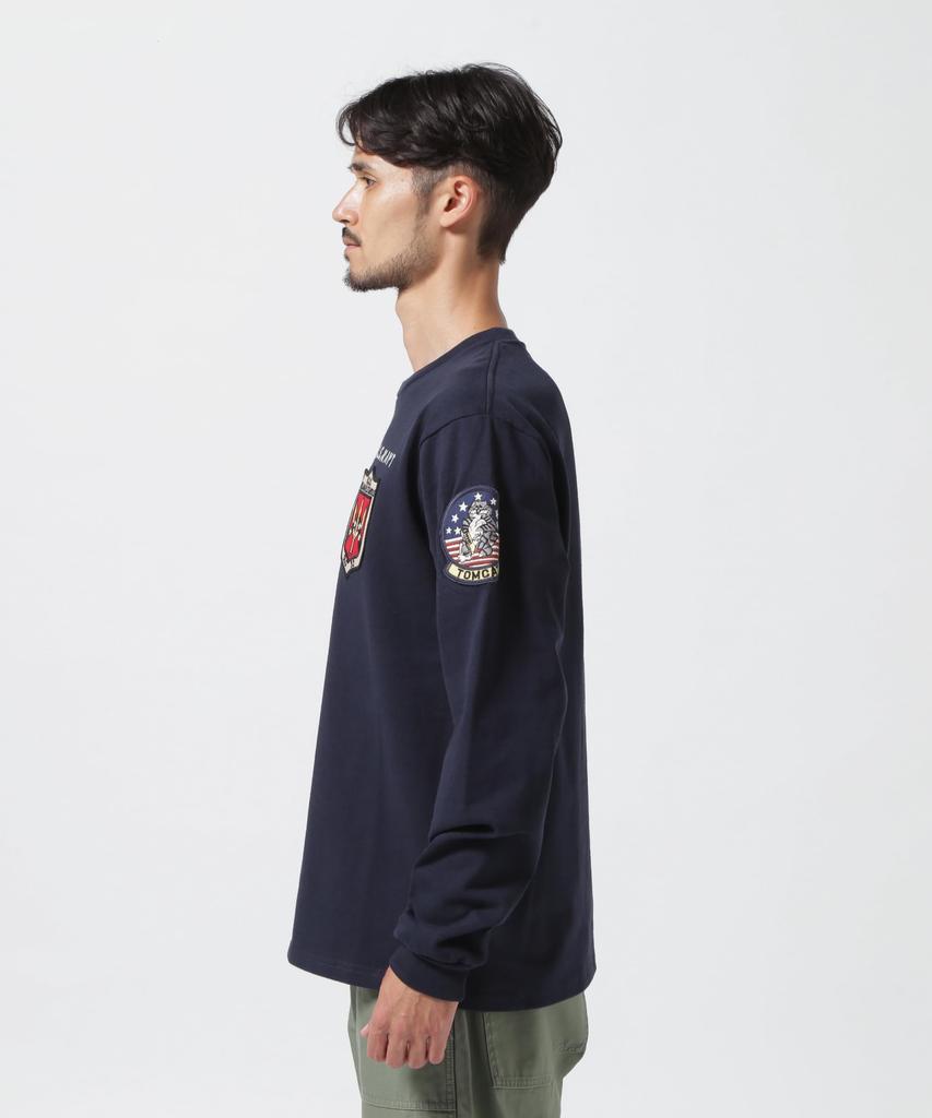 AVIREX TOP GUN PATCHED L/S T-SHIRT 783-3930018 Men's M 120 Navy