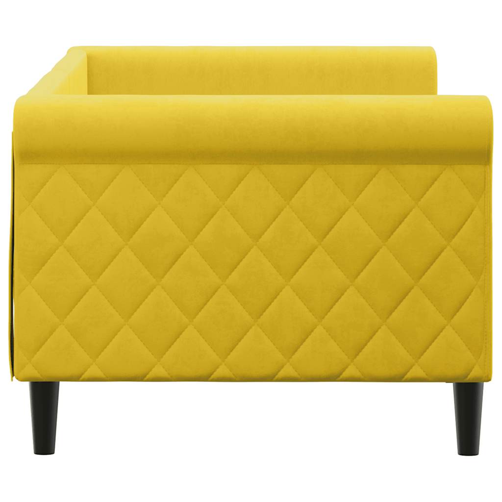 Daybed Yellow 80x200 Cm Velvet
