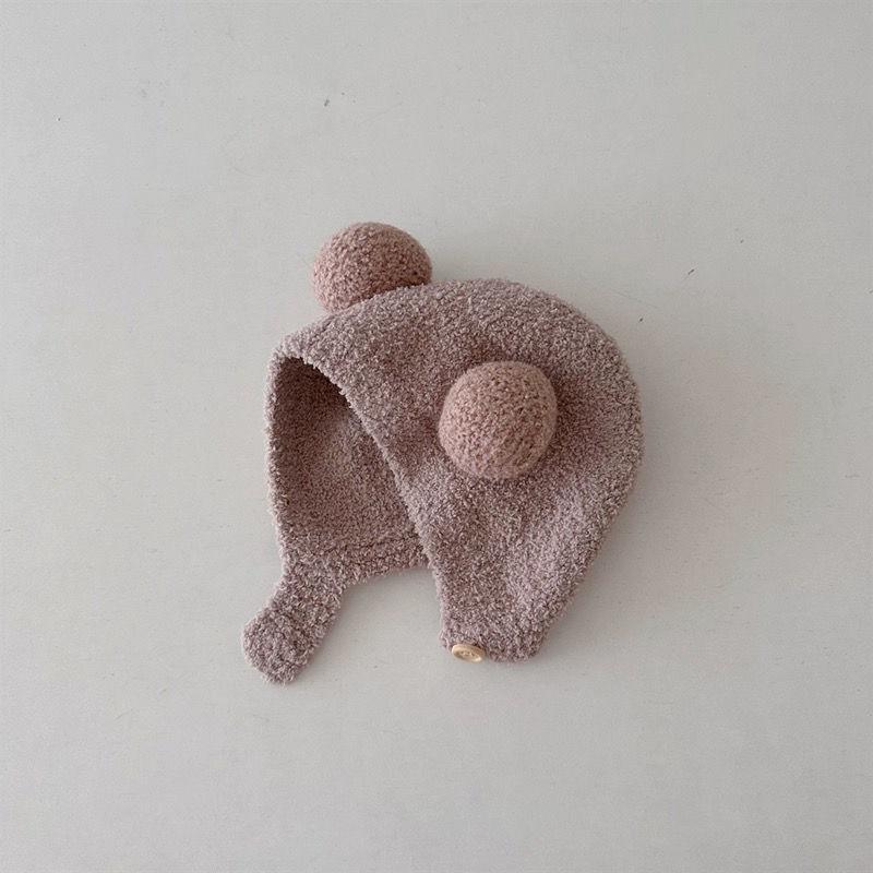 Cute Baby Hats Winter Warm Infant Beanie Cap With Ball Kids Girl Boys Kids Warm Woolen Ear Protection Pullover Hats