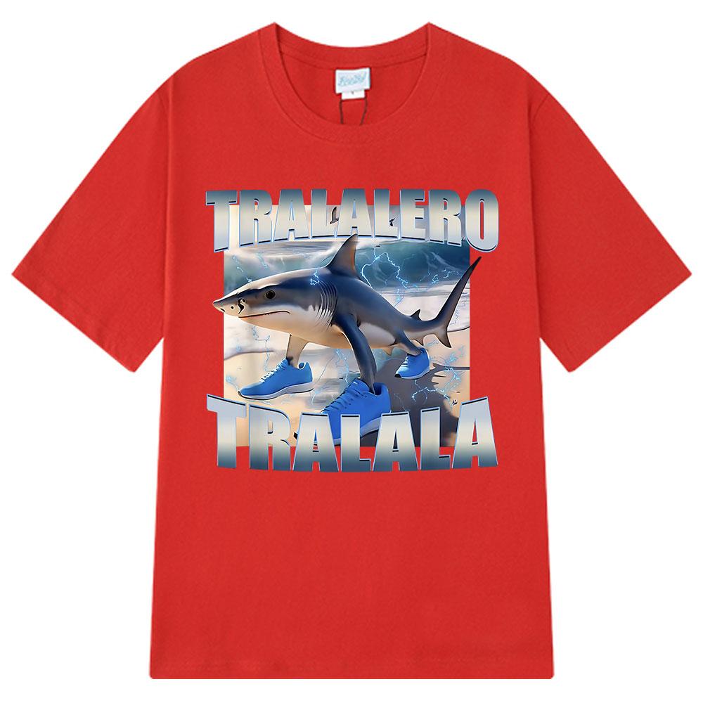 

Tralalero Tralala Funny Shark Meme T-shirt Men Women Clothing Fashion Vintage T-shirts Casual Cotton Short Sleeve T Shirts Tops S