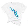 Ropa informal de mariposa, ropa Floral de manga corta de los años 90 para mujer, ropa de moda, camiseta, camiseta estampada para mujer