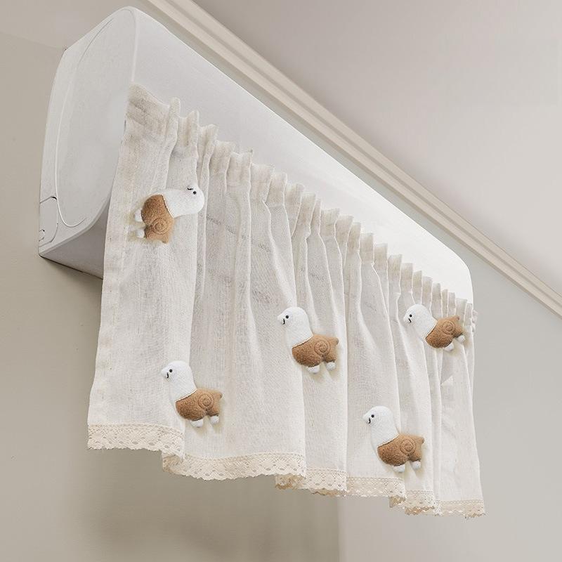 1Pc  Cute Plush Doll Deco Windbreak Curtain for Air Conditioner Summer Cover Prevent Direct Blowing Cloth Bedroom Decoration