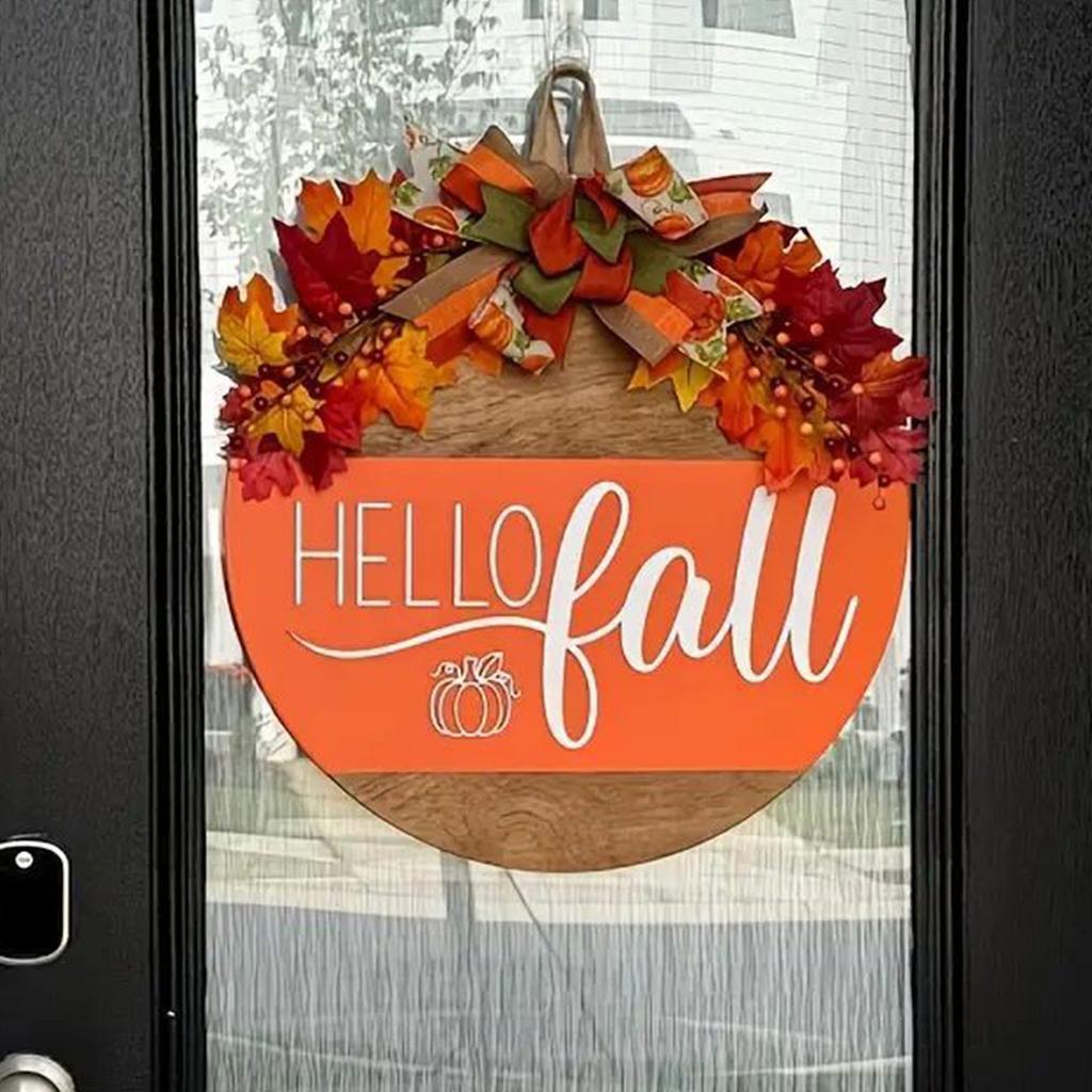 Pumpkin Wooden Welcome Door Hanging, Home Window Wall Decoration