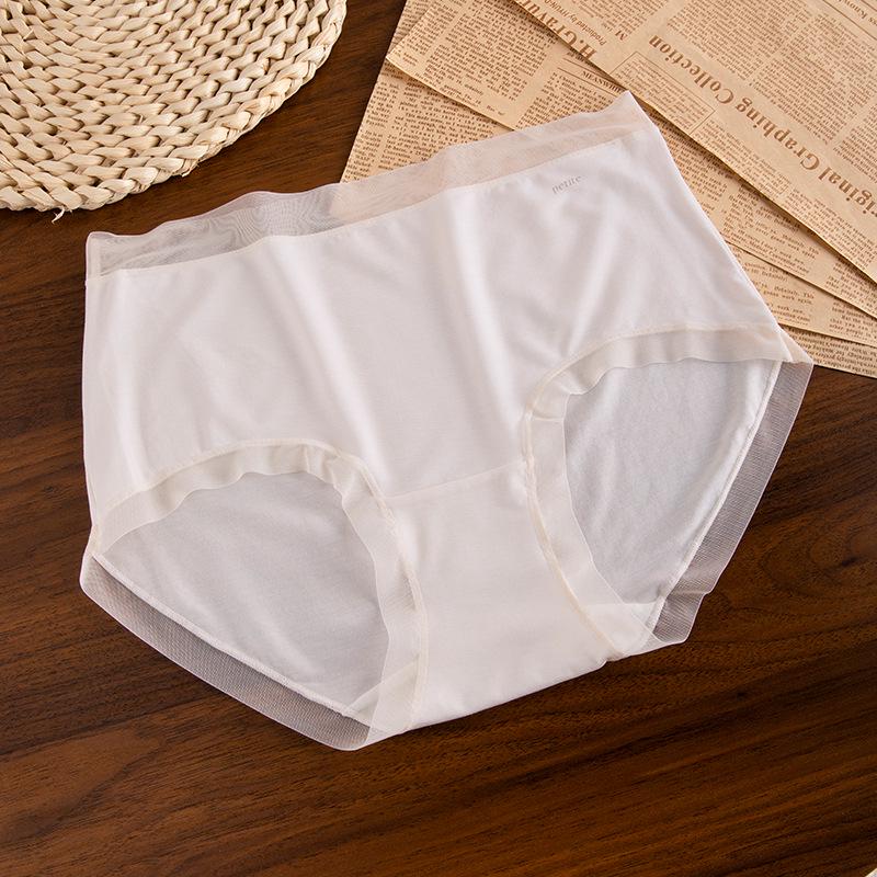 80s Modal Women's Mid-High Waist Seamless Antibacterial Briefs with Pure Cotton Crotch