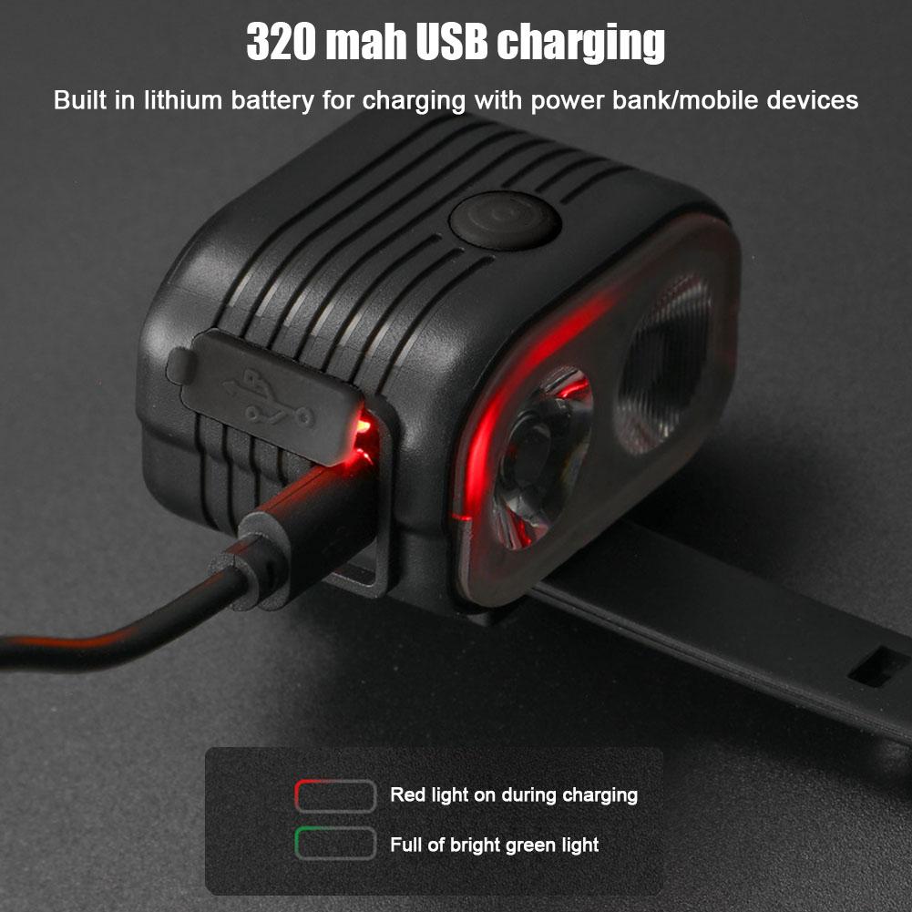 2 In 1 Waterproof USB Rechargeable Light With Horn 200lm Bicycle COB Front Light With 120dB Loud Horn Cycling Flashlight Bicycle