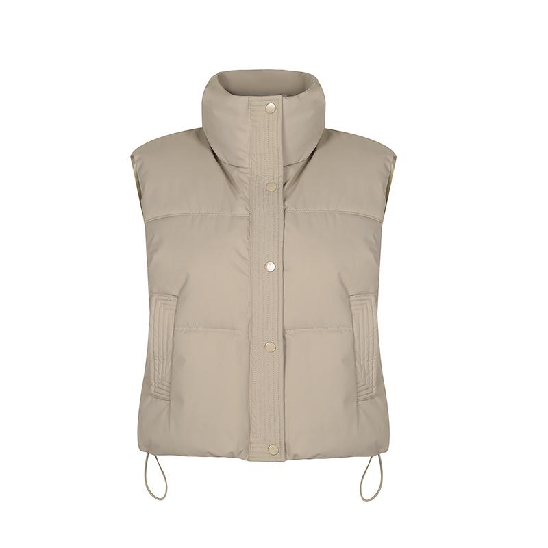 

Женская осенне-зимняя однотонная утолщенная верхняя одежда с хлопковой подкладкой и воротником-стойкой, теплая куртка без рукавов, пальто, жилет XXL хаки