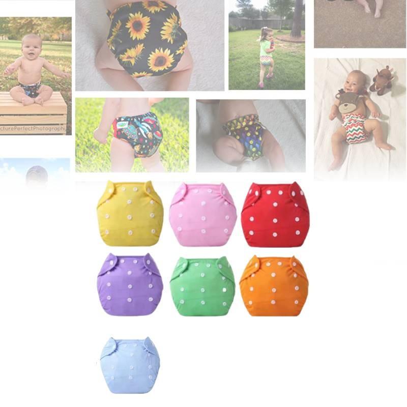 Solid Color Baby Small Washable Cloth Diaper Adjustable Thin Thick Fleece Mesh