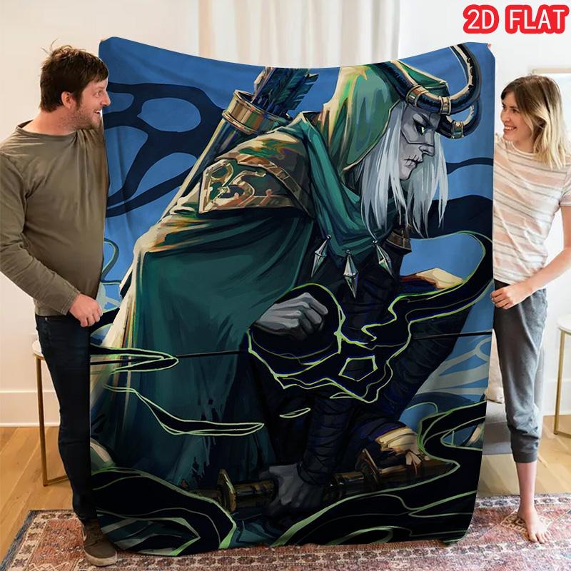 

Green Archer Elf Fantasy Print Flannel Blanket, Soft Cozy Throw for Bed and Couch 80cm x 120cm