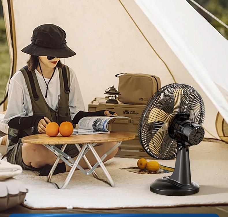 Portable 12V Solar-Powered Fan with High Airflow and Rechargeable Battery for Home, Dorm, and Outdoor Use