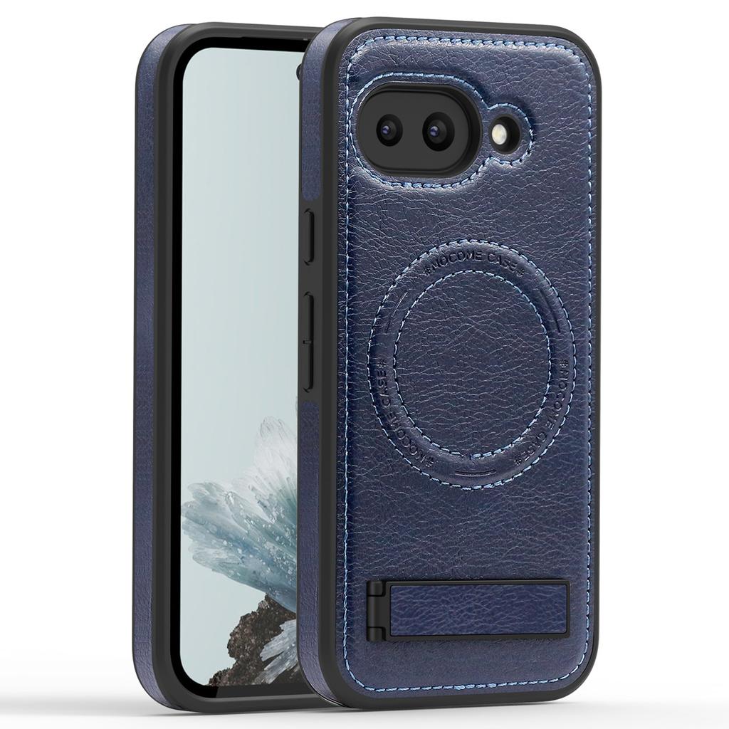 Für Google Pixel 9a Hülle Kompatibel mit MagSafe Ständer Leder Handy Rückseite