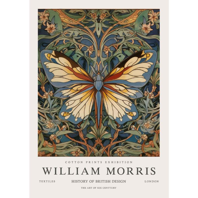 

Винтажная выставка Уильяма Морриса Бабочка Луна и Звезды Художественный Постер Холст Живопись Настенные Принты Картина Гостиная Домашний Декор 21cm×30cm NoFrame