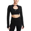 New Nike Women's Long Sleeve Crop Top Black FB4103-010