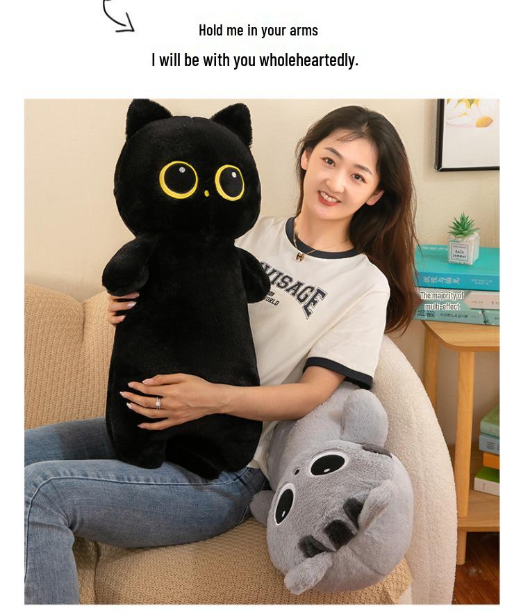 Cross-Border Big Eye Cat Long Pillow Plush Toy