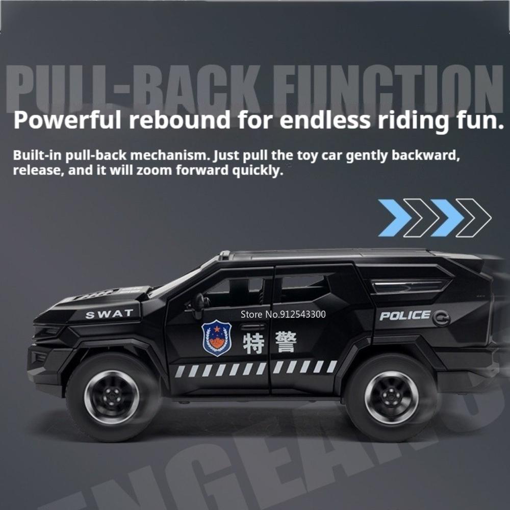 1:24 Rezvani Vengeance Sword Toothed Tiger Armored Car Model Toy Pull Back Shock Absorption Vehicle Models Hobby Decoration