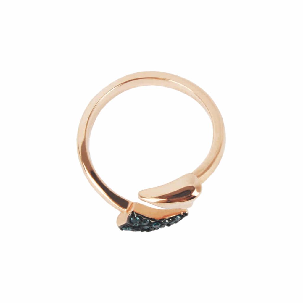 Mezmic White Magic Lion Tooth Blue Diamond Gold Ring