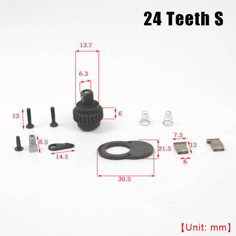 Easy Operation 24 Teeth Ratchet Socket Wrench 1/4" 3/8" 1/2" Repair Spare Part Kit for Automotive Household Repair