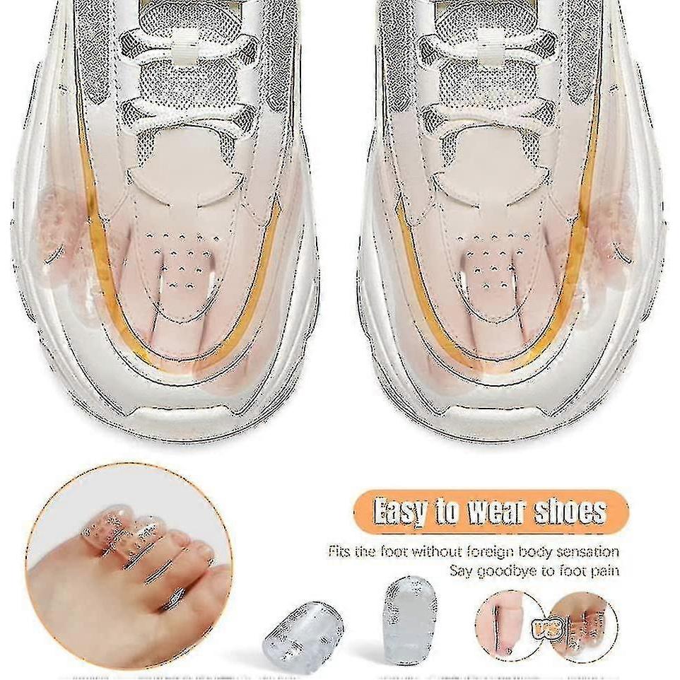 Silicone Anti-friction Toe Protector, Gel Toe Protectors Breathable Toe Covers Toe Sleeves For Corns, Blisters And Ingrown Toenails