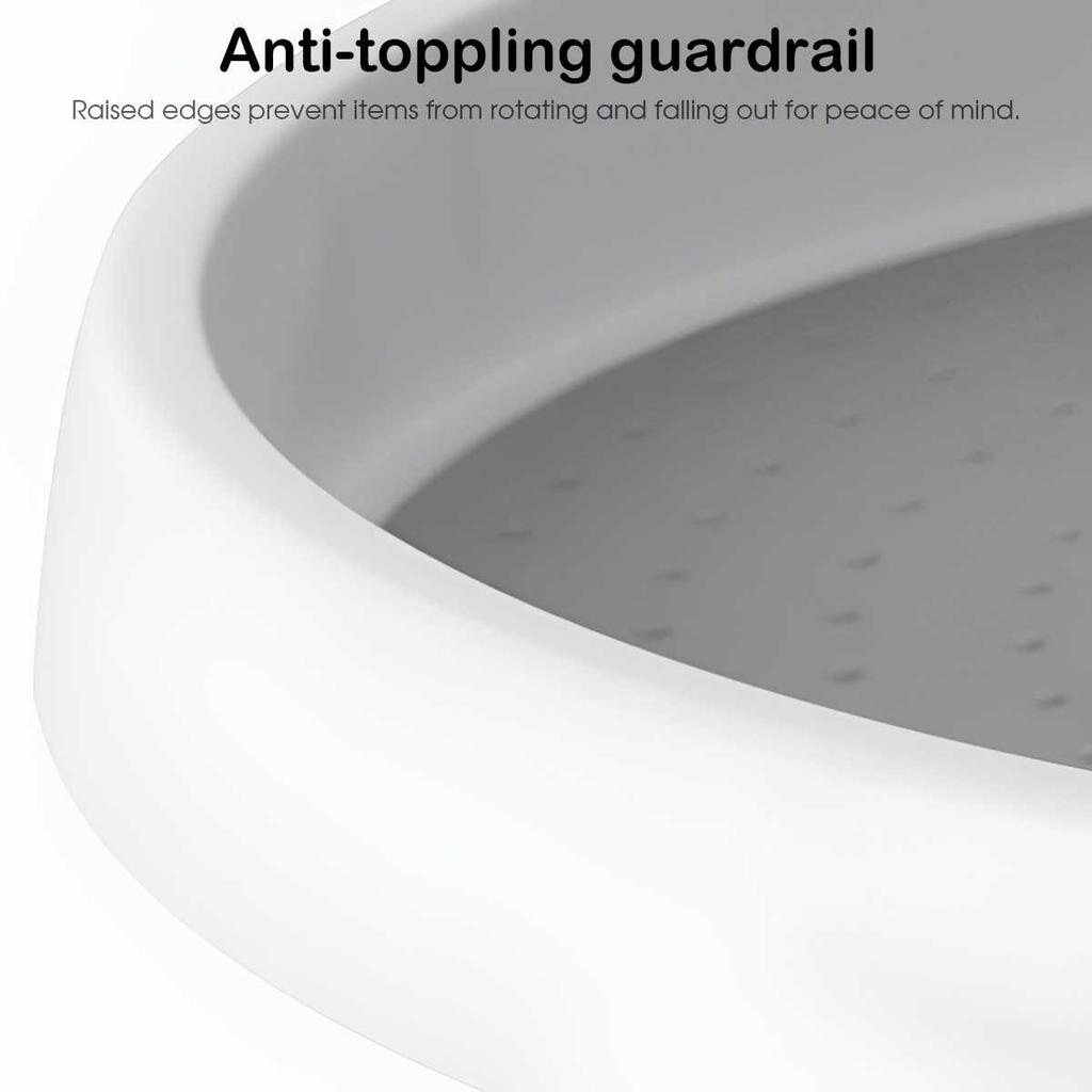 1 PC 2-layer 360-degree Rotating Spice Storage Rack Non-slip Turntable Storage Tray Cosmetic Storage Box for Space Saving