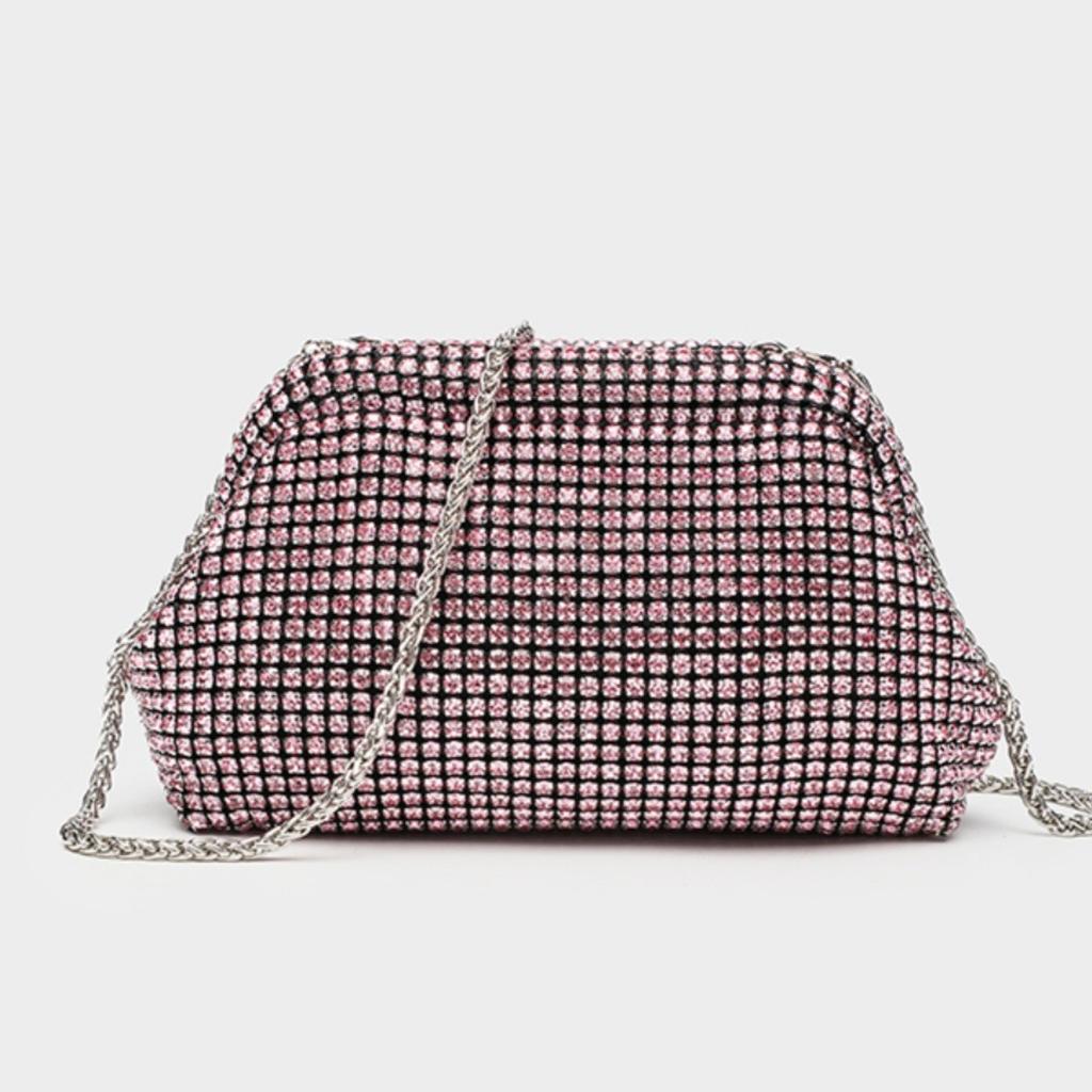 Clear Water Diamond Bag, Women'S Dinner Bag, Full Of Diamonds, Hand Clamp, Underarm Bag, Diamond-Encrusted Single Shoulder Flash Diamond Oblique Span