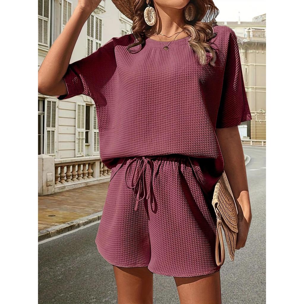 Dames casual outfits T-shirt met korte mouwen en shorts met trekkoord Zomer tweedelige pakset