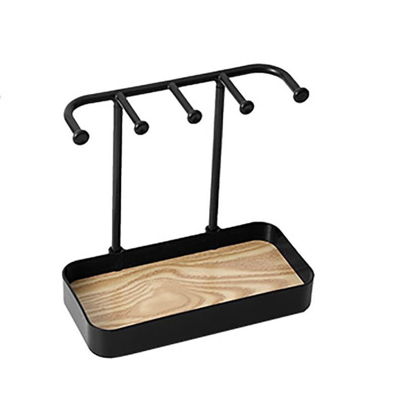 

Модная портативная стойка для демонстрации ювелирных изделий с коробкой-ящиком на деревянной основе, стойка для хранения, реквизит для фотосъемки, настольная коробка для хранения чёрный