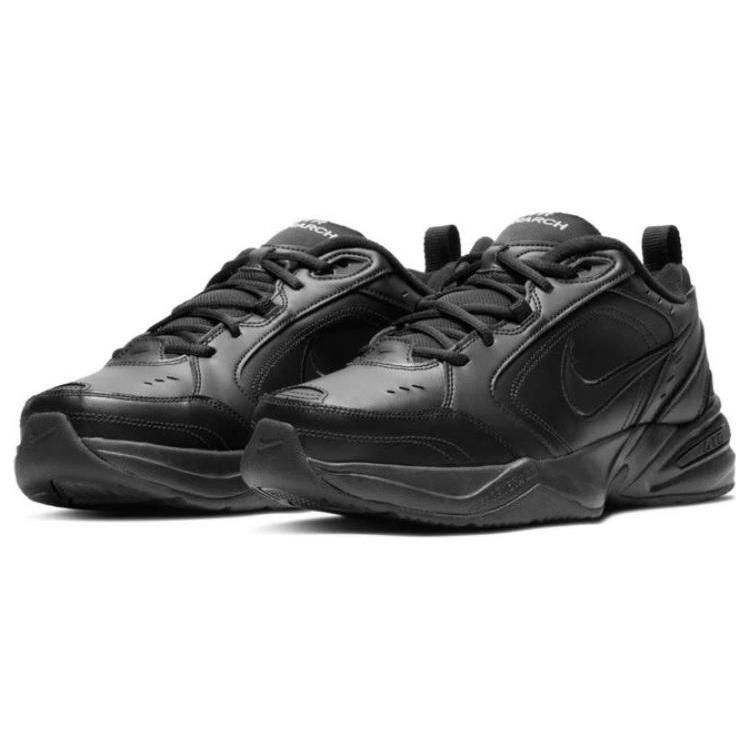 New Nike Air Monarch 4 'Triple Black' Sneakers 415445-001