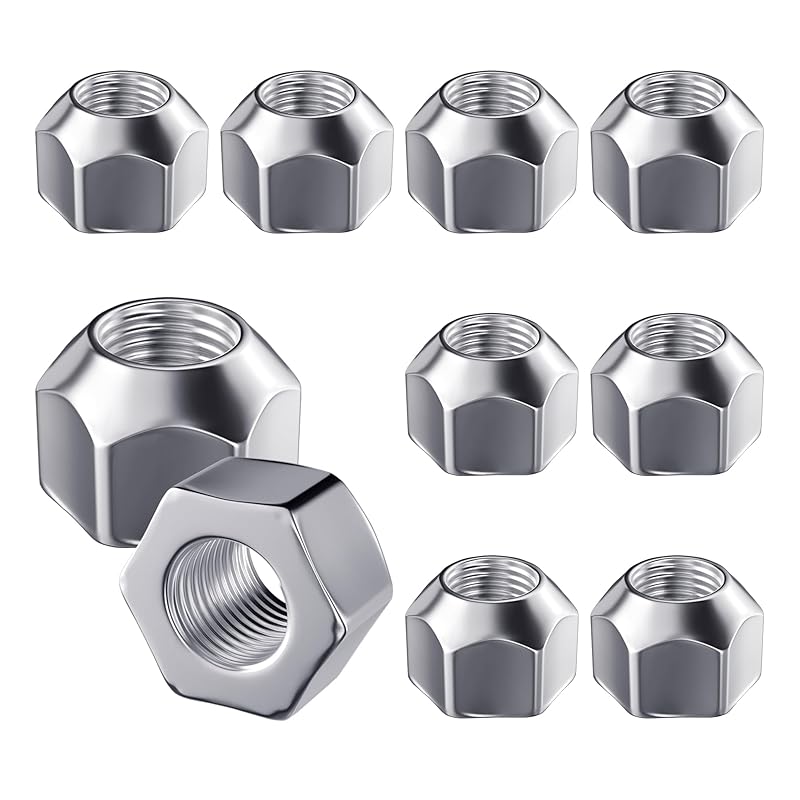 10 PCS 1/2-20 Inch Lug Nuts, 509 Trailer Lug Nuts Open End Acorn Lugs, Zinc Plated Wheel Tire Lugs Replacement For 1/2  Wheel Lug Studs Dexter EZ 10pcs