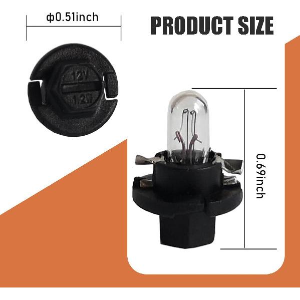 5 PCS Dashboard Light, 12 V 1.2 W High Brightness Waterproof Bulb, High Temp