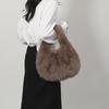 Kleine Hobo Henkeltaschen für Damen Schultertaschen Designer Fellige Geldbörse und Handtaschen Modische Süße Damen Plüschtasche