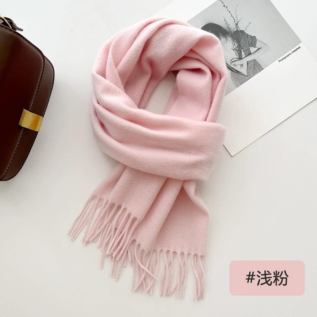 100% Wool Winter Scarf For Women Long Warm Cashmere Scarves Hijab Solid Lady Shawl Wrap Female Pashmina Bandana Head Scarfs